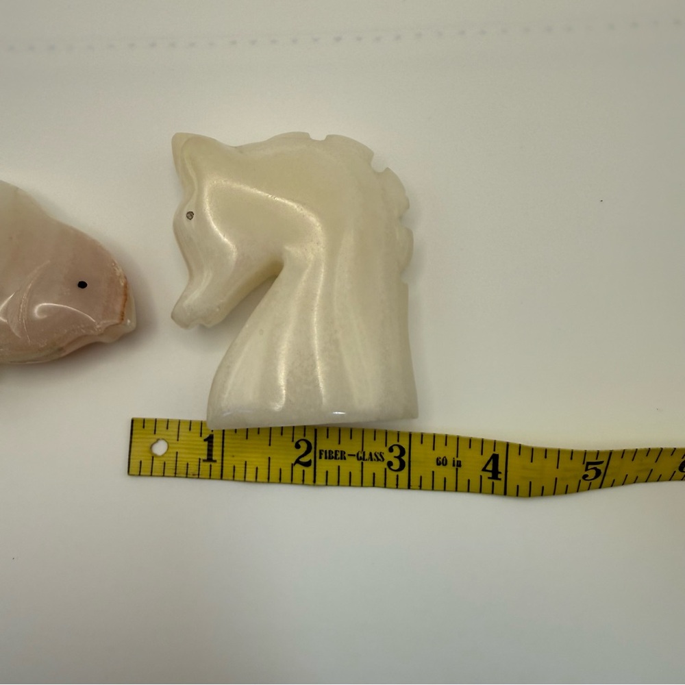 Vintage 3in Onyx Fish And Onyx Sea Horse Shape Figurine Decorative Home Ocean - Picture 9 of 10